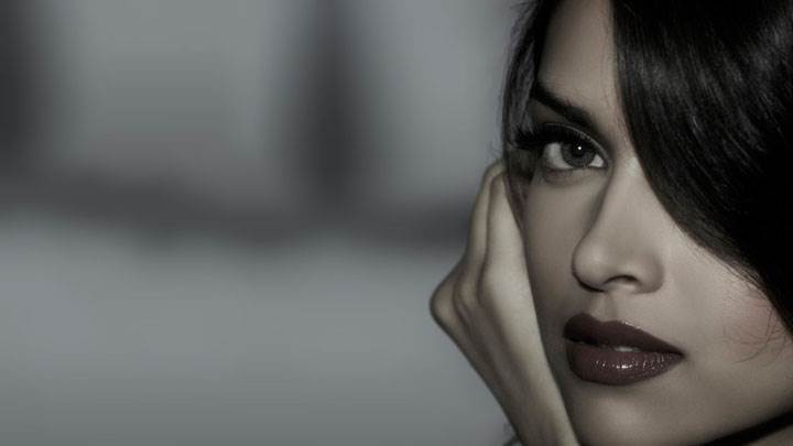 Deepika Padukone Side Face Closeup Black And White Background