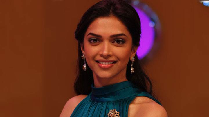 Deepika Padukone Smiling In Blue Dress