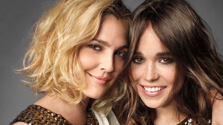 Drew Barrymore And Ellen Page Smiling Face Closeup