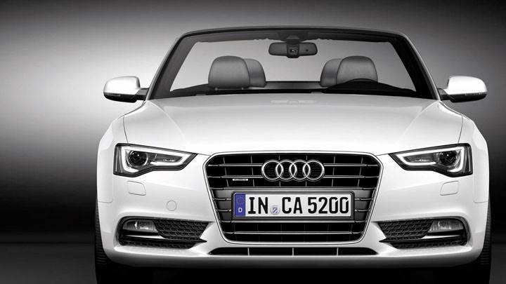 Front Pose of Audi A5 Cabriolet 2012 in White