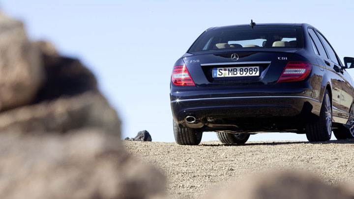 Mercedes-Benz C-Class C250 in Black Back Pose