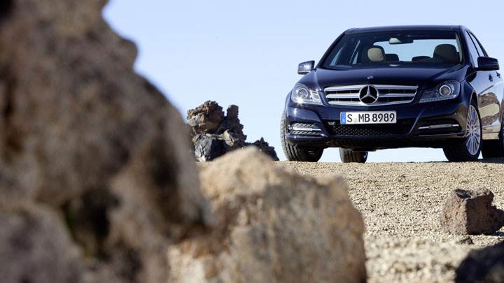 Mercedes-Benz C-Class C250 in Black Front Pose