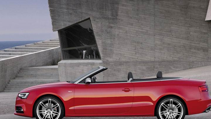 Red 2012 Audi S5 Cabriolet Side View Near Building