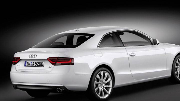 Side Back Pose of White 2012 Audi A5 Coupe
