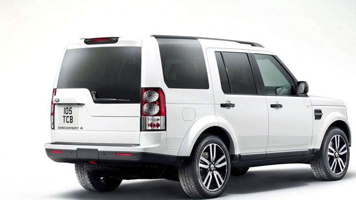 White Color Land Rover Discovery Back Side Pose
