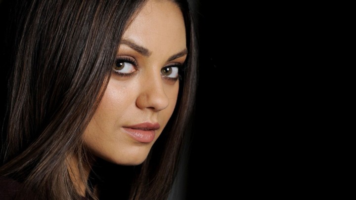 Mila Kunis Face Closeup Black Hair Pink Lips