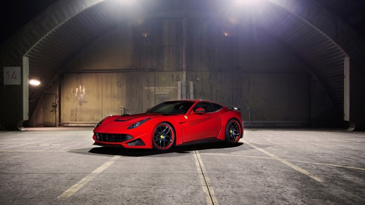 Red Novitec Rosso Ferrari F12 Berlinette Side Pose