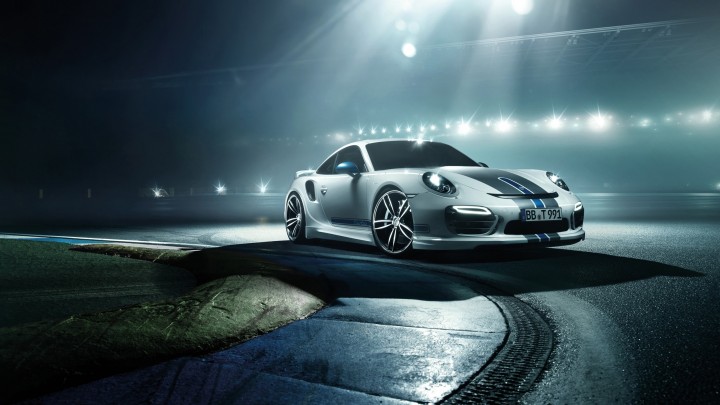 Side View Of White 2014 Porsche 911 Turbo By TechArt
