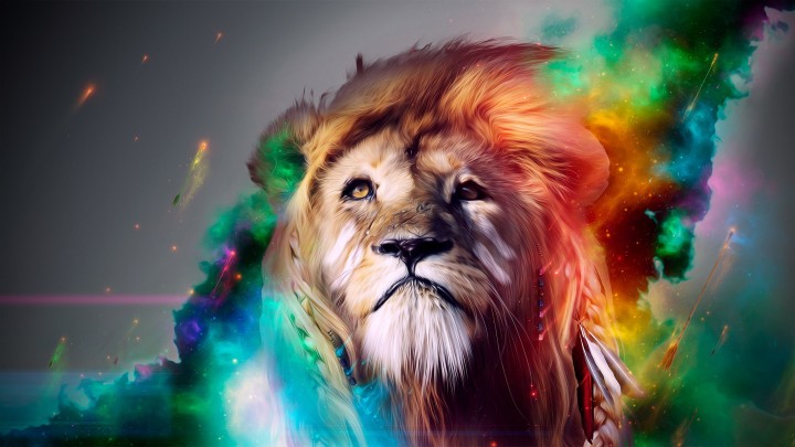 A Beautiful Multicolor Lion
