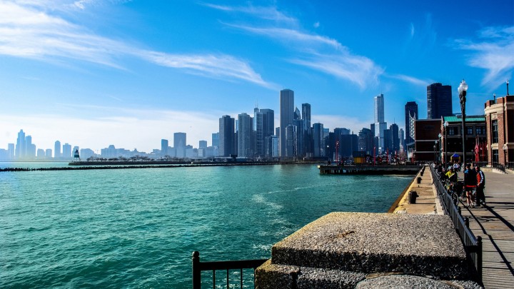 A Beautiful View Of Chicago And Michigan Lake