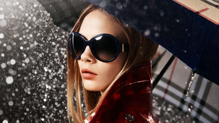 Cara Delevingne Face Closeup Under The Umbrella
