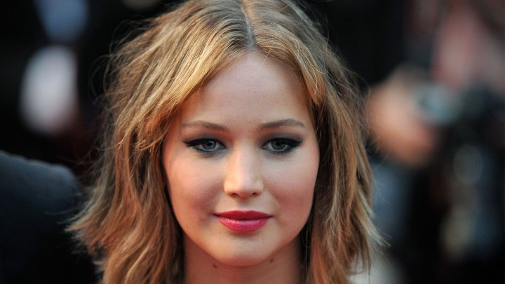 Jennifer Lawrence Face Closeup Red Lips